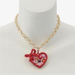 Betsey Johnson Women's Love Spell Heart Chocolate Box Pendant Necklace